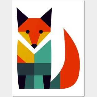 Mid Century Geo Fox Posters and Art
